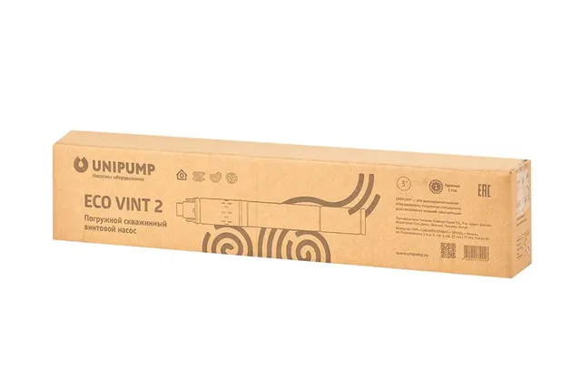 Винтовой скважинный насос 3"  ECO VINT 2 (550 Вт, кабель-20м) UNIPUMP