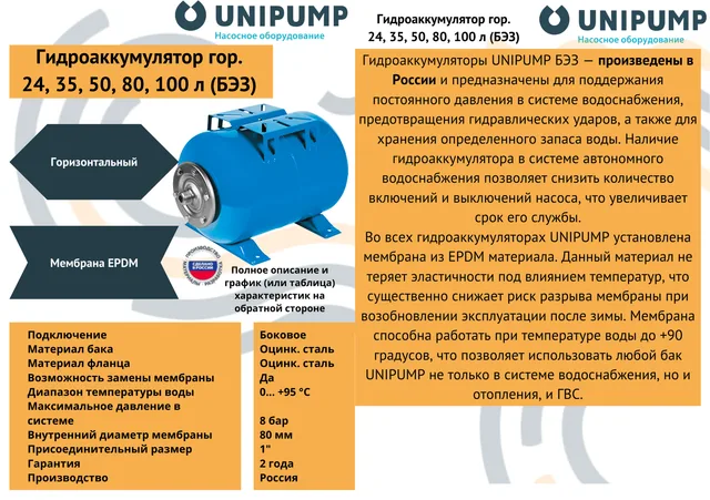 Гидроаккумулятор горизонтальный ГГ 35М (БЭЗ)