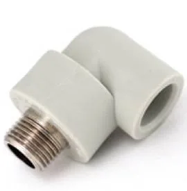 Колено 90° комбинированное 20х1/2" с наружной резьбой (белый)