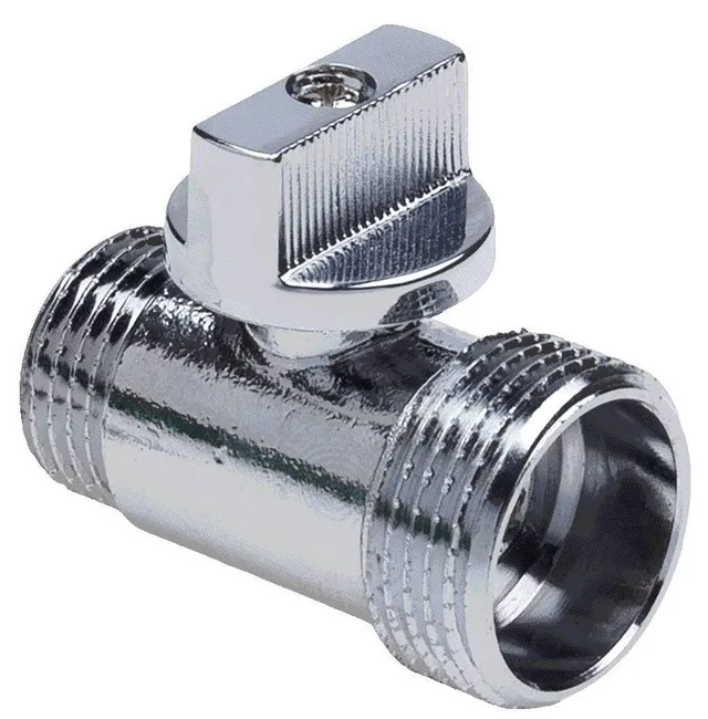 Кран шаровой "мини" хром MM 1/2"-3/4" m Cr переходной
