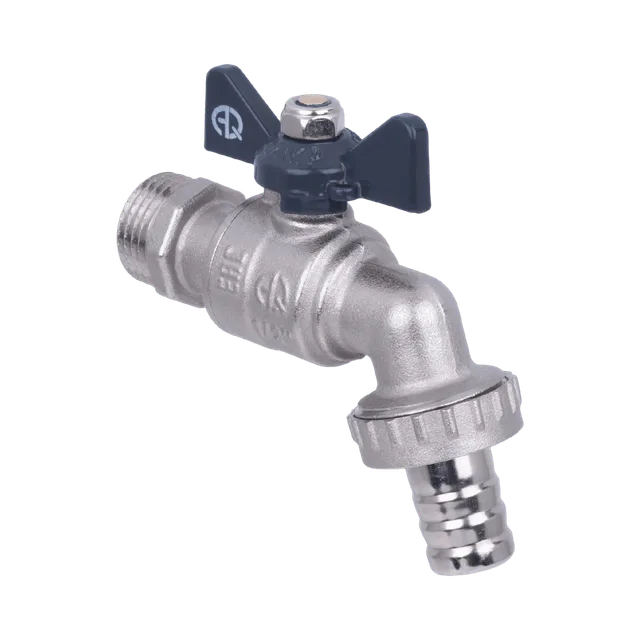 Кран шаровой водоразборный под шланг 1/2" W h B бабочка